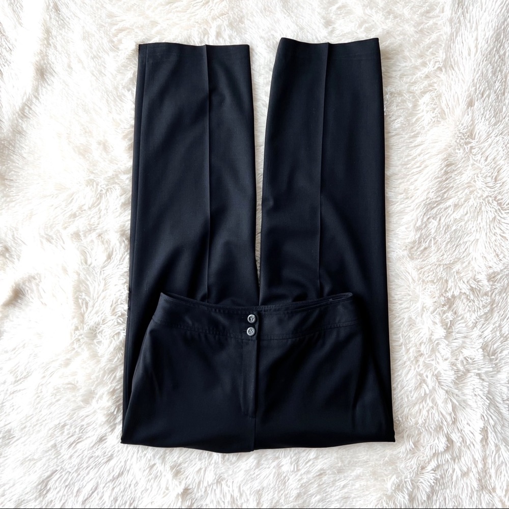 Talbots black high waisted wool pants straight leg trousers Sz 4